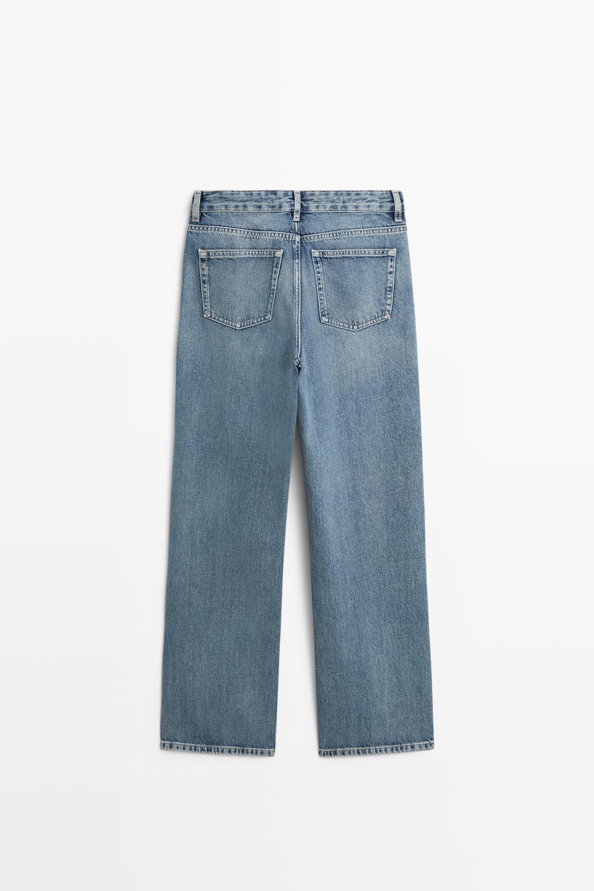 Jean wide leg taille moyenne